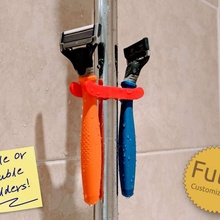 shower shaver holder clip hook razor rod pole 3d print model - Mito3D