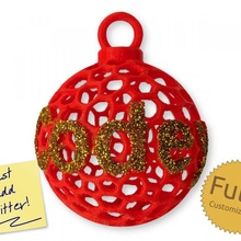 personalised voronoi sphere christmas bauble decoration craft decorations gift openscad ornament tree customizable custom personal personalized customizer customized crafting glitter 3d print model - Mito3D
