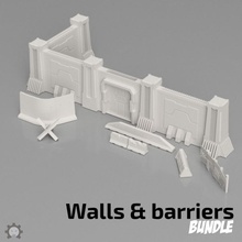 duvarlar Engeller paket mağaza masaüstü diyorama manzara Wallks 3d print model - Mito3D