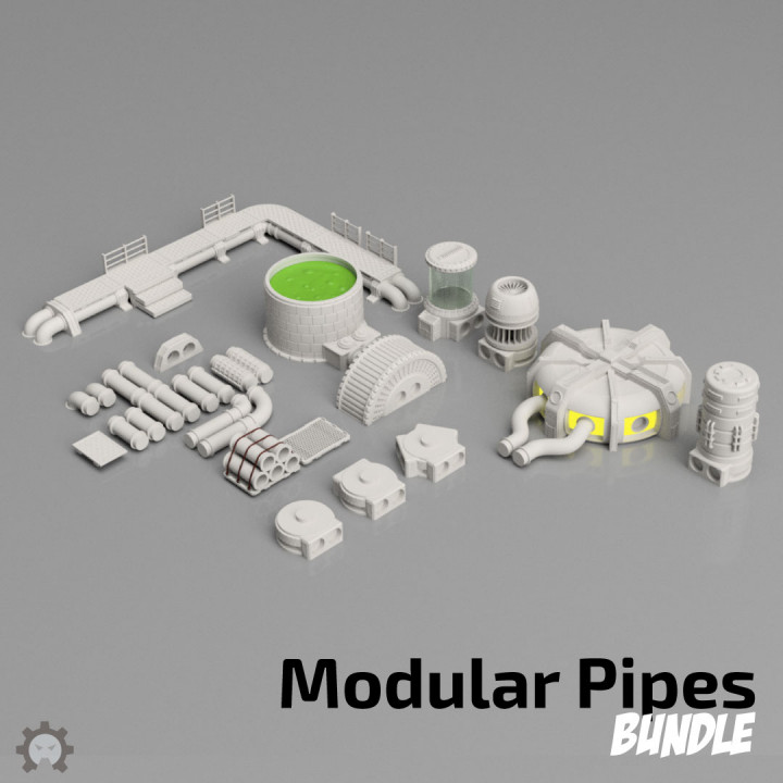 modular tubo haz Tienda mesa diorama tubería cansada paisaje 3D print model - Mito3D