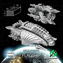 flagship snake race store miniatures sci-fi space spaceship 3dprint boardgames tabletop starcraft spacecraft board games stellar collective ti4 naalu 3d print model - Mito3D
