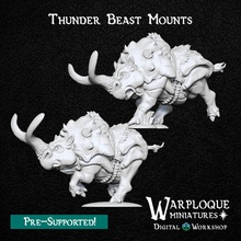 thunder beast mounts store battle dungeons miniatures monster mount rpg warhammer rhino cavalry chaos d&d dnd pathfinder mordheim ageofsigmar warploque rhinox 3d print model - Mito3D