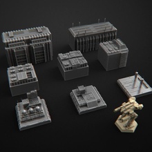 Gebäude scifi Stadt Terrain Tischplatte Battletech 3d print model - Mito3D