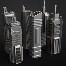 building scifi city terrain tabletop battletech bulding 3d print model - Mito3D