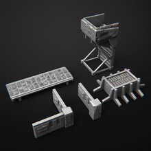 torre guardia whith gateway parete risorse terreno warhammer tavolo cyberpunk 3d print model - Mito3D