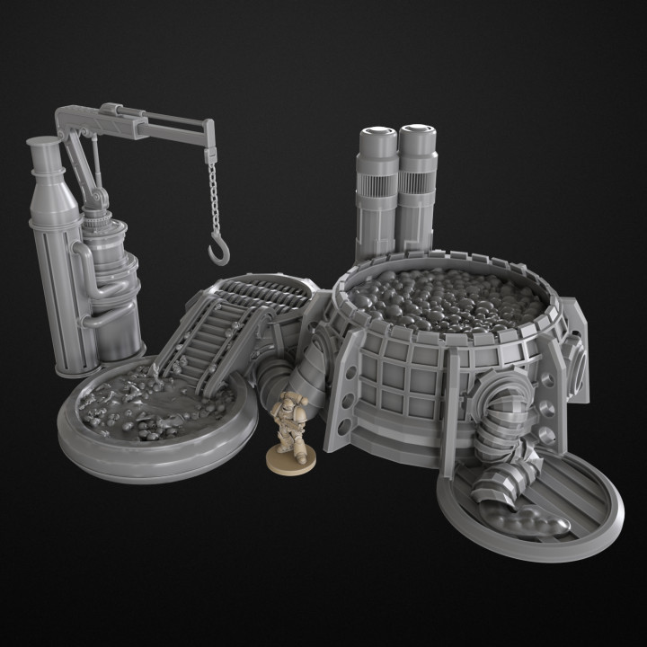 cadavere amido in lavorazione pianta negozio città terreno warhammer necromunda tavolo warhammer40k w40k corpseplant 3D print model - Mito3D