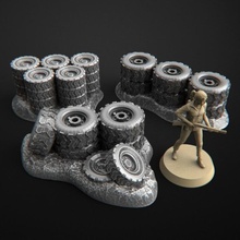 wheel barricade terrain tabletop zombicide 3d print model - Mito3D