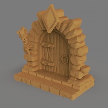 stylized dungeon door store environment game terrain warhammer tabletop d&d 3d print model - Mito3D
