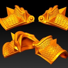 Drachenschuppe pauldrons einstellen 3d print model - Mito3D