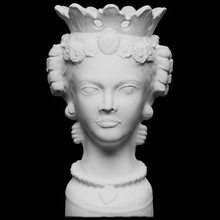 weiblich sizilianisch Testa di Moro Scan Vase 3dprintable italianart Testadimoro traditionelle Kunst 3d print model - Mito3D