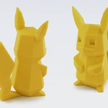 low-poly pikachu fan art pokemon 3d print model - Mito3D
