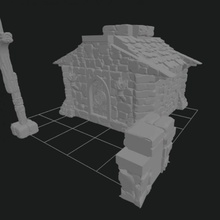 small crypt grave cross tabletop 3d print model - Mito3D