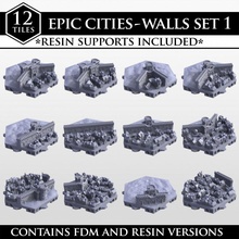 hexton hills epic cities wall set 01 store city environment fantasy fdm hexagon medieval modular river roleplay rpg wargaming warhammer windmill resin castle hex map wargame catan village town mountain campaign crossing empire dnd 3d print model - Mito3D