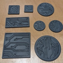 mini bases - cyberpunk square minis 3d print model - Mito3D