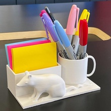 rat post pen holder store animal office penholder pest postit brainstorming postitholder brainstorm 3d print model - Mito3D
