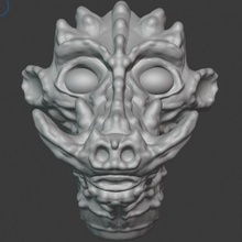 bone alien bust fantasy head monster pig scifi 3d print model - Mito3D