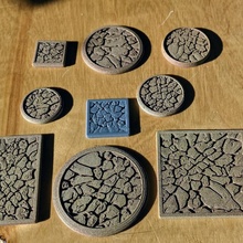 mini bases rachado terra quadrado deserto minis post apocalypse 3d print model - Mito3D
