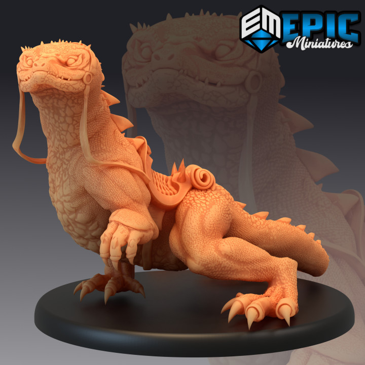 desert lizard mount sand reptile egypt fantasy medieval monster rpg warhammer wild enemy tabletop dungeon oriental dnd pathfinder gecko npc 3D print model - Mito3D