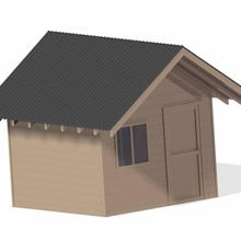 wood house small 3d print model - Mito3D