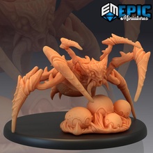 desert spider protecting eggs giant sand arachnid mother egg fantasy insect monster queen rpg warhammer enemy tabletop dungeon dnd pathfinder 3d print model - Mito3D