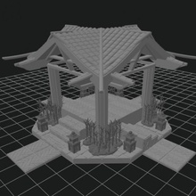 feudal asiático Kiosko 3d print model - Mito3D
