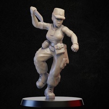 soldier female knife attack store fighter trooper miniature tabletop wargame jungle 3d print model - Mito3D