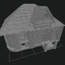 pequeno medieval casa loja tampo mesa 3d print model - Mito3D