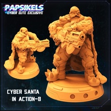 Cyber Santa Aktion Pose Wargaming Cyberpunk Kapuze 3d print model - Mito3D