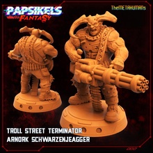 troll street terminator arnork schwarzenjaegger toys & games cyberpunk minigun shadowrun chaingun heavymachinegun 3d print model - Mito3D