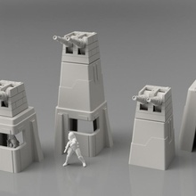 turret towers - figurines included toys & games buildings starwars tabletop legion scenery 3d print model - Mito3D
