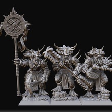 modular temple guard command group toys & games warhammer lizardmen ageofsigmar aos seraphon raventwinminiatures 3d print model - Mito3D