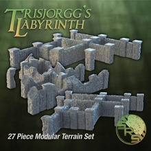 stone walls modular terrain complete set toys & games fantasy gaming medieval miniatures rpg tabletop dungeon maze town labyrinth damage foliage villagev 3d print model - Mito3D