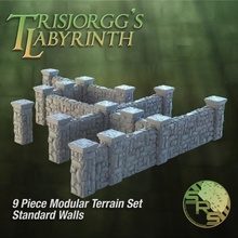 stone walls modular terrain set toys & games fantasy gaming medieval miniatures rpg tabletop dungeon maze village town labyrinth 3d print model - Mito3D