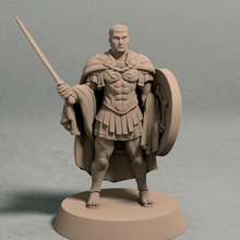 graius d'or stl fichier table fantaisie combattant Grèce romain rpg bouclier soldat épée wargaming ttrpg 3d print model - Mito3D