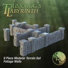 foliage stone walls modular terrain set toys & games fantasy gaming medieval miniatures rpg tabletop dungeon maze village town labyrinth 3d print model - Mito3D