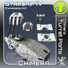 chimera turret ports expansion kit toys & games miniatures sci-fi star terrain war scifi tabletop starship landing 28mm hangar openlock traveller danger starfinder traveler 3d print model - Mito3D