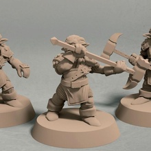 nikta guerriero gruppo musicale pacco 3 miniature stl file giocattoli Giochi fantasia combattente rpg soldato wargaming warhammer miniatura tavolo ttrpg legendbuilds 3d print model - Mito3D