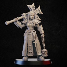 battle sister hammer shoulder toys & games knight monk warrior miniature priest tabletop saint nun 3d print model - Mito3D