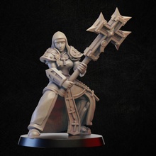 battle sister cross hammer stance toys & games knight monk warrior miniature priest tabletop wargame nun 3d print model - Mito3D