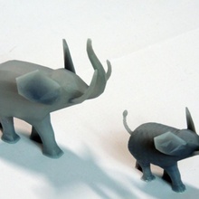 poly Elefant Figur Tier Kunst Skulptur Statue Unterstützung Dekor low 3d print model - Mito3D