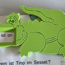 Krokodil lesen Box corocodile Bildung Lernen elementar grundschule elemenetary Schule childrem 3d print model - Mito3D