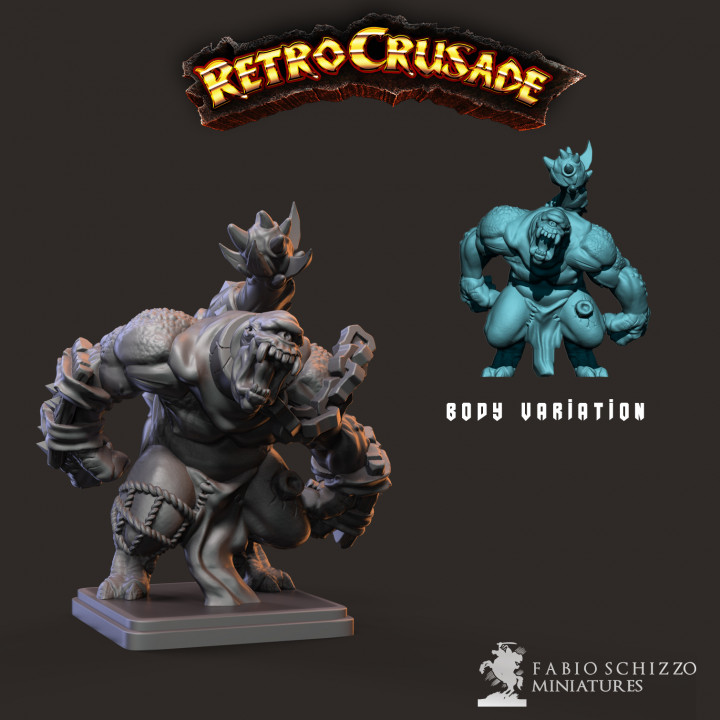 retrocrusade cyclopean set 1 toys & games monster miniature villain heroquest fimir 3D print model - Mito3D