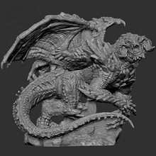 dragon bête patron fantaisie monstre rpg statue miniature table dnd 3d print model - Mito3D