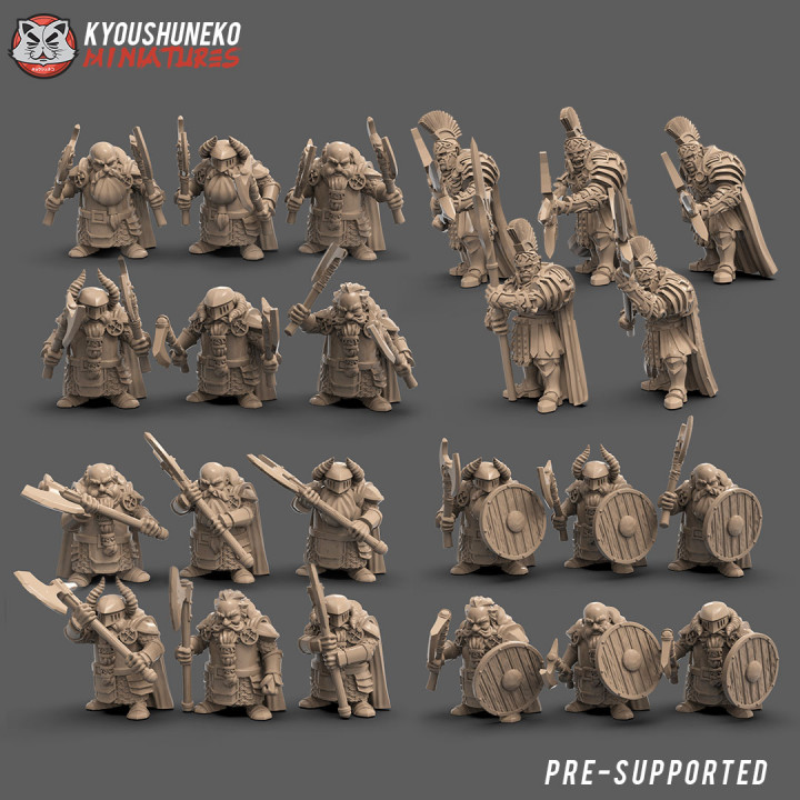 janeiro 2020 liberação anão romano ogros exército Machado Dragão masmorras escudo guerra martelo miniatura reis ogro dnd alabarda sigmar kow 3D print model - Mito3D