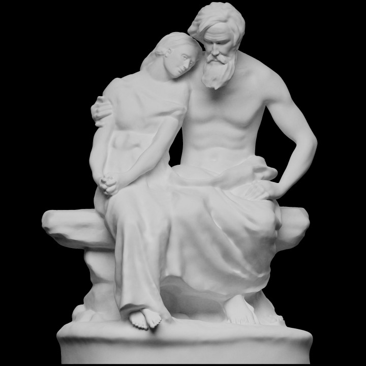 Œdipe colons analyse 3d imprimable sculpture marbre poète aveugle photogrammétrie 3dp printing antigone openglam hugues musee d'orsay 3D print model - Mito3D