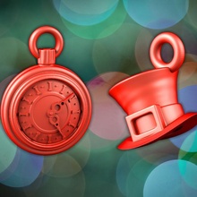 Alice decorazione Natale orologio cappello fdm pazzo Regina tavolo natale coniglio contento vacanze coniglietto fantastico Fata Paese delle meraviglie racconti presupposto 3d print model - Mito3D