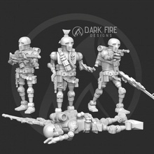 renegado médico droide mesa 40k robot rpg sci fi estrella personaje cazador rifle muerto guerras juego rol generosidad legión d droides destruido 3d print model - Mito3D