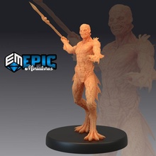 deep male throwing spear amphibian fish man lovecraft entity cosmic horror fantasy monster rpg enemy tabletop cthulhu dungeon dnd pathfinder 3d print model - Mito3D