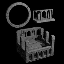 Antiquität Stein Portal 2 1 Drachen Spiel abspielen Tabelle Magie Rolle Verlies jeux Dungeons 3d print model - Mito3D