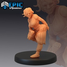 villager female jester village npc human character fantasy mask medieval rpg warhammer woman tabletop dungeon dnd pathfinder 3d print model - Mito3D
